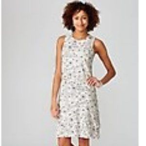 NWT XL Wearever Dress Floral Black on Cream